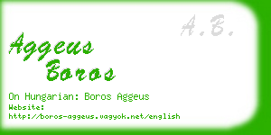 aggeus boros business card